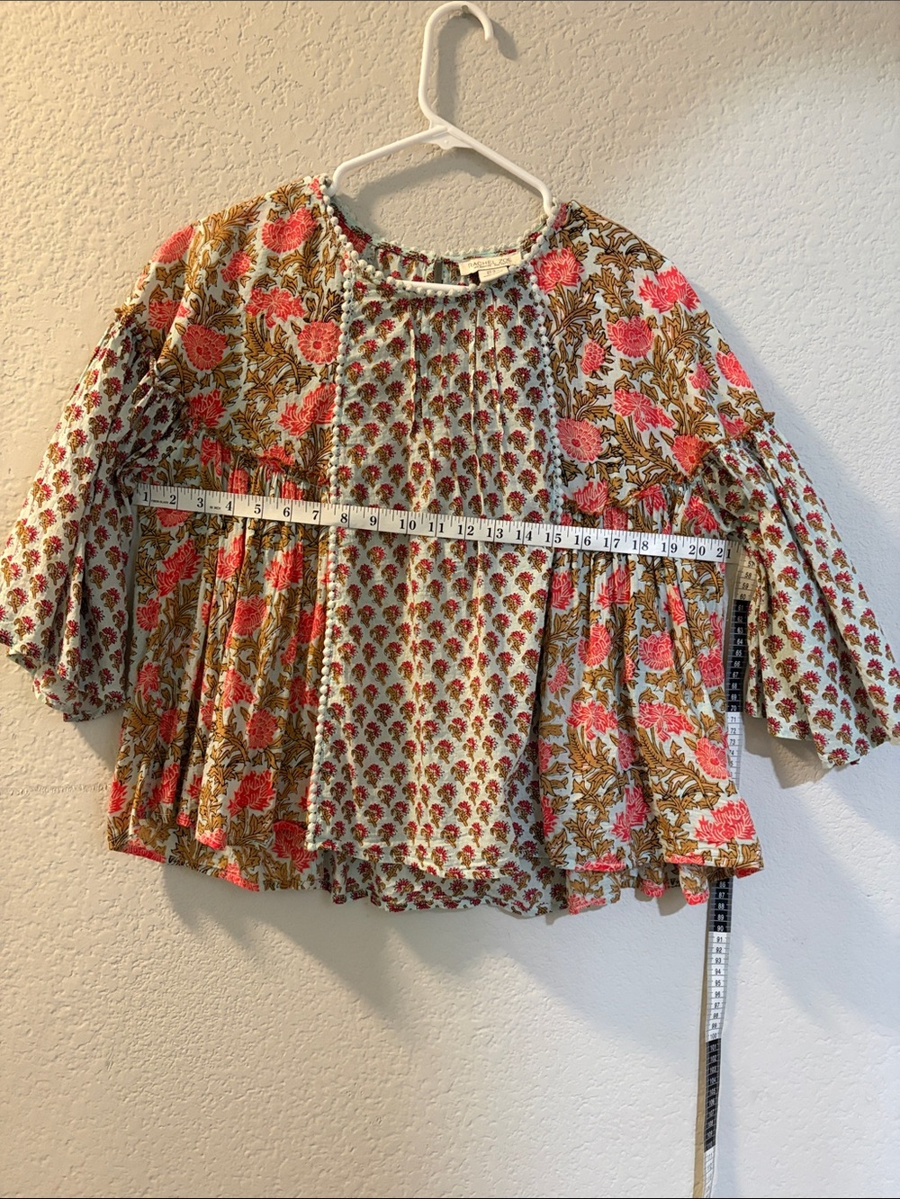 Rachel Zoe Floral Boho Tunic in Coral, Mustard & Cream - Picture 4 of 5